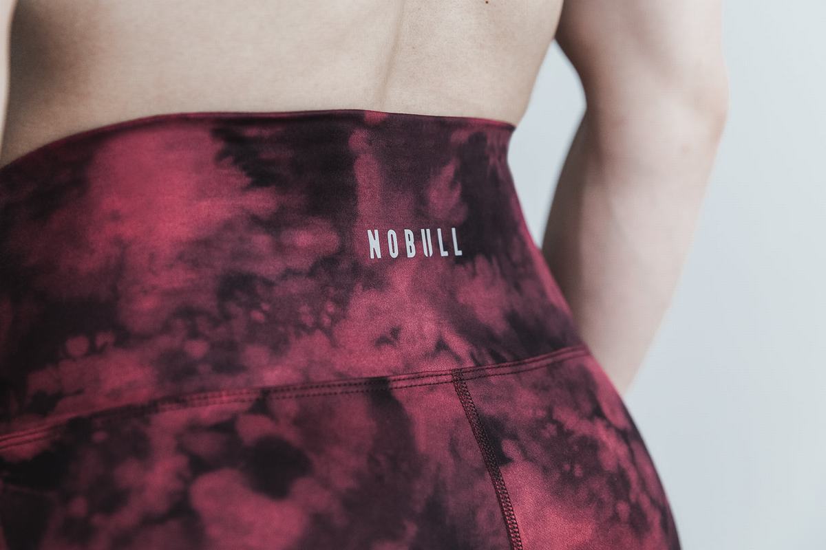 Nobull High-Rise Crop Tie-Dye Women's Tights Orange Black | Australia (DH5638)